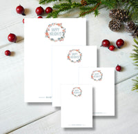 Happy Holiday Wreath Notepad Set