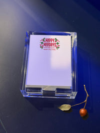 Happy Holidays Acrylic Notepad Holder
