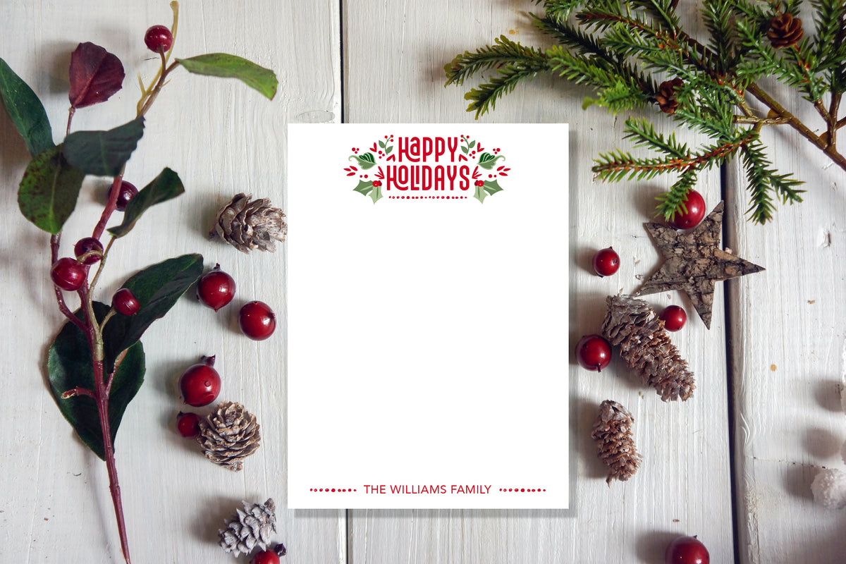 Happy Holly Holidays Notepad
