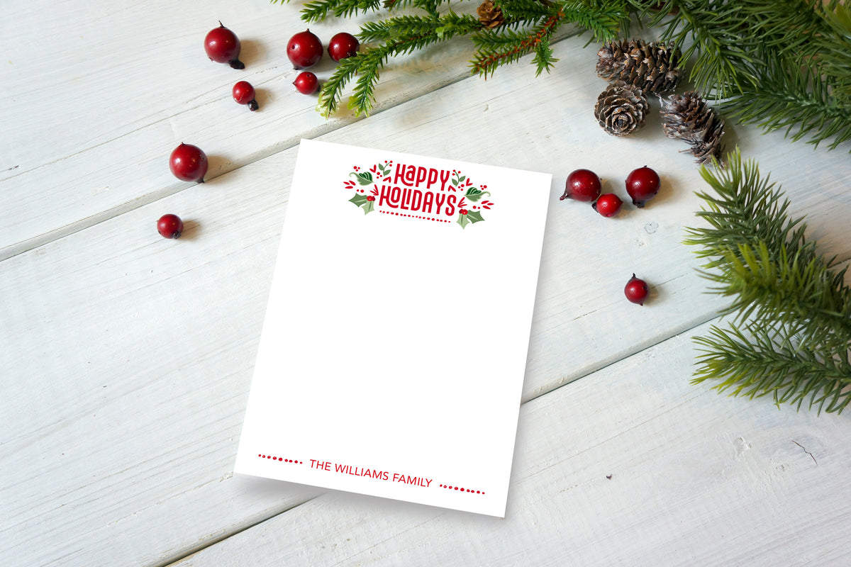 Happy Holly Holidays Notepad
