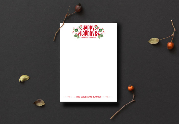 Happy Holly Holidays Notepad