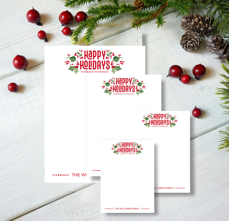 Happy Holly Holidays Notepad