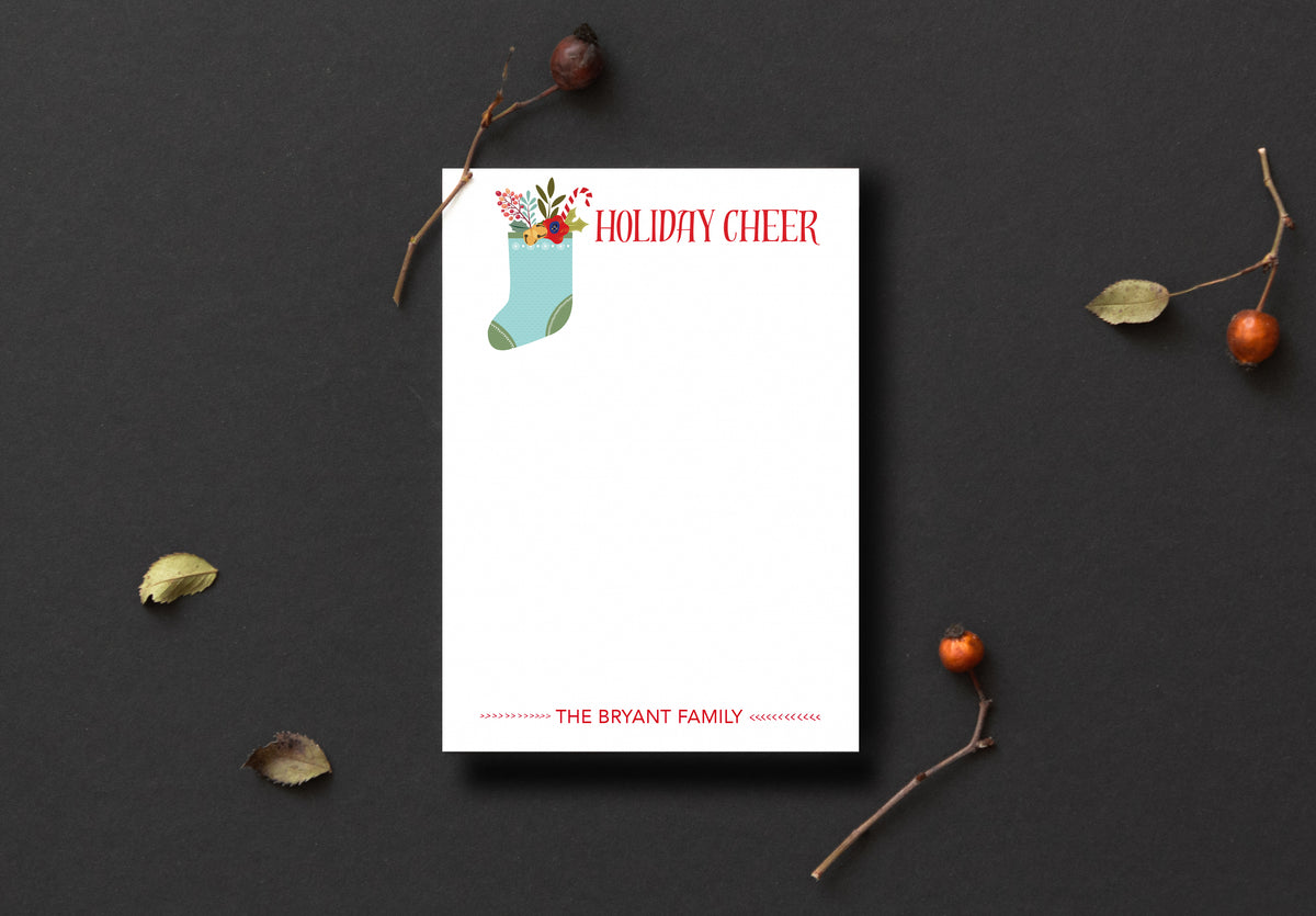 Holiday Cheer Stocking Notepad
