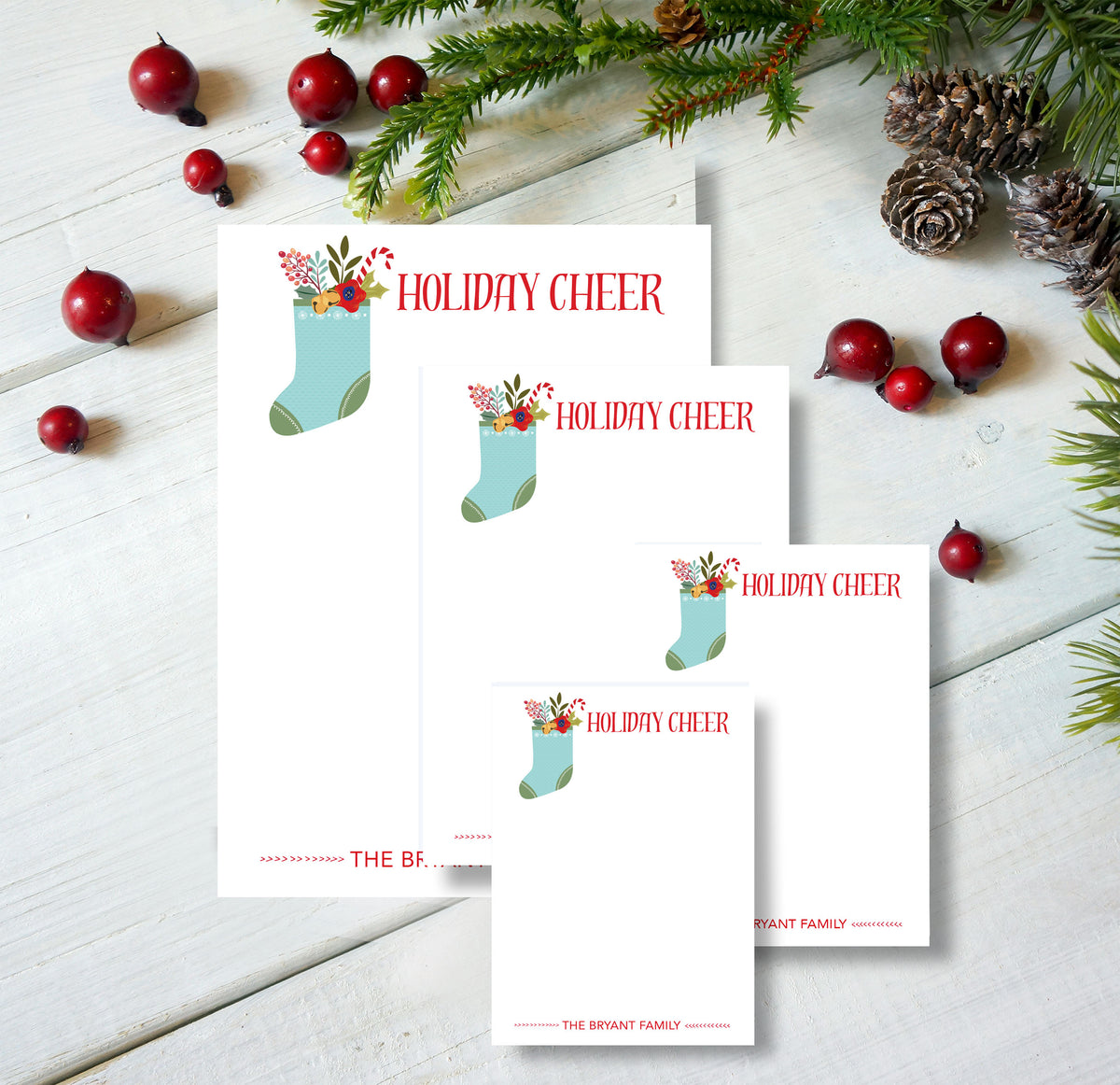 Holiday Cheer Stocking Notepad