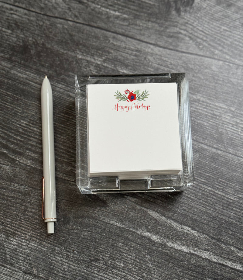 Holiday Laurel Acrylic Notepad Holder