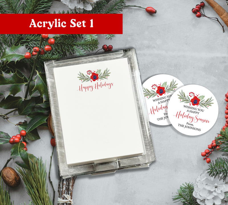 Holiday Laurel Acrylic Notepad Holder