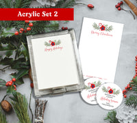 Holiday Laurel Acrylic Notepad Holder