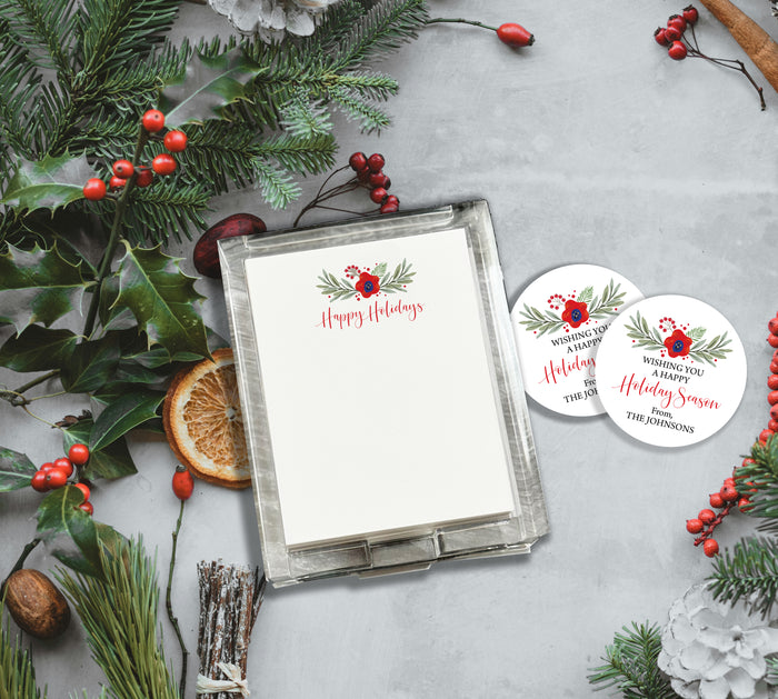 Holiday Laurel Acrylic Notepad Holder