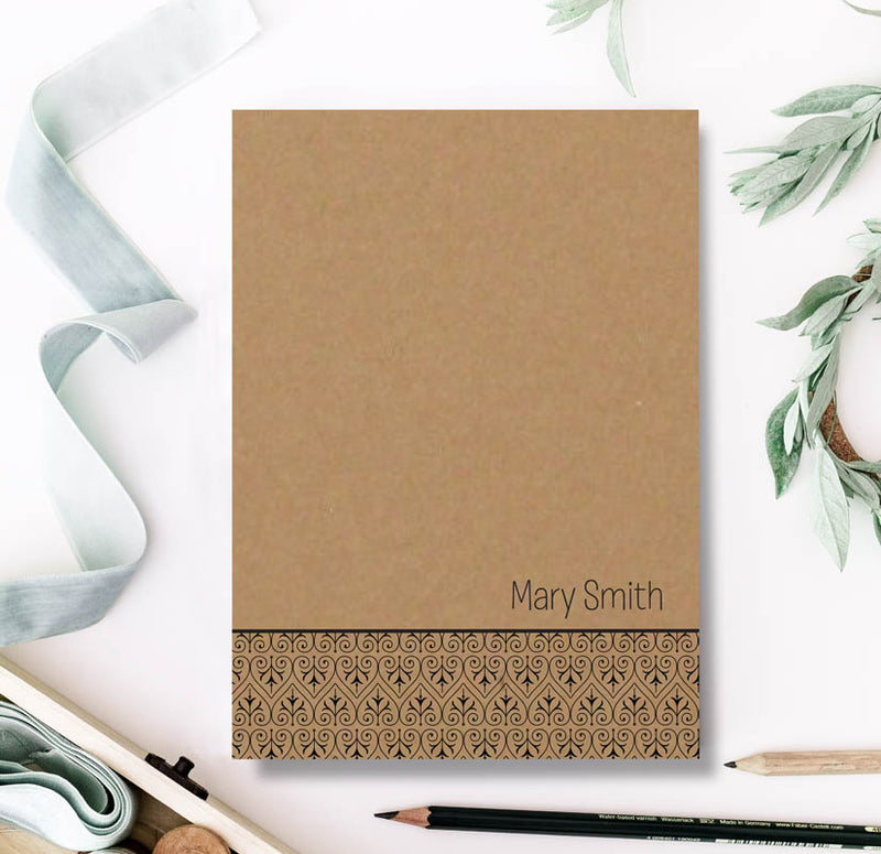 Kraft Brown Ornament Note Pad