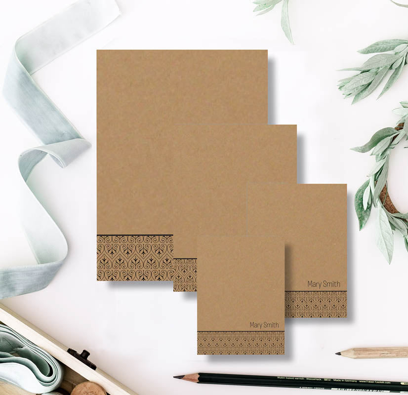 Kraft Brown Ornament Note Pad