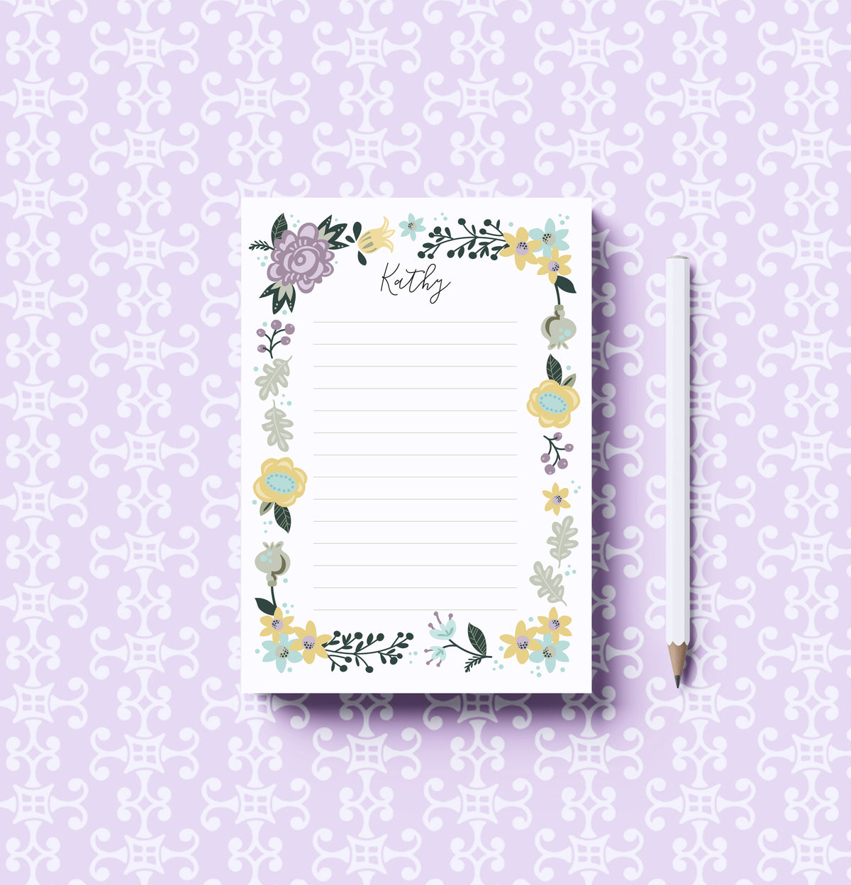 Limerick Hill Floral Notepad | Floral Writing Pad for Home