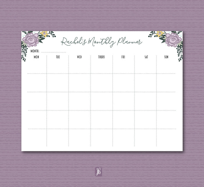 Limerick Hill Monthly Planner Note Pad