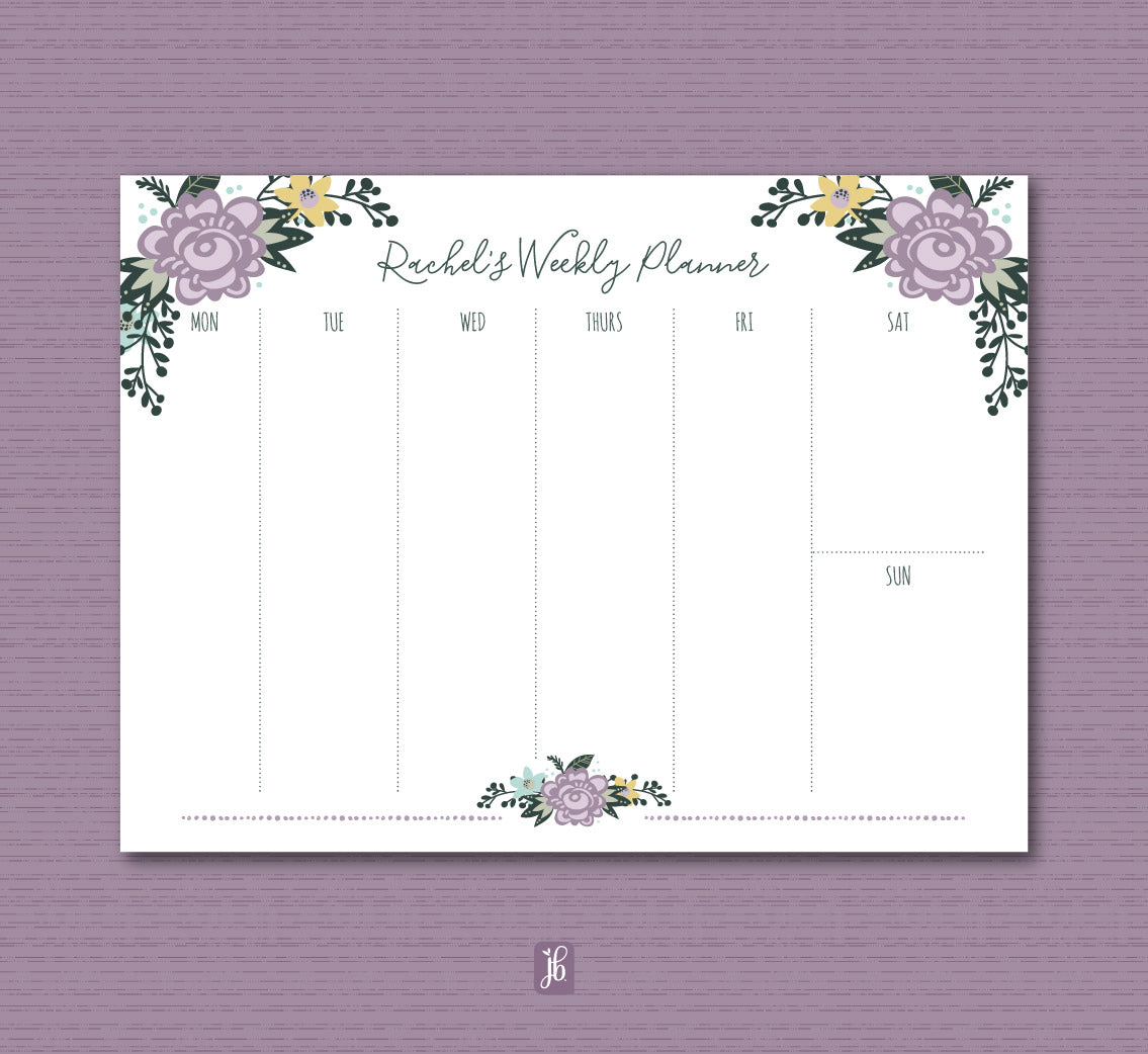 Limerick Hill Weekly Planner Note Pad