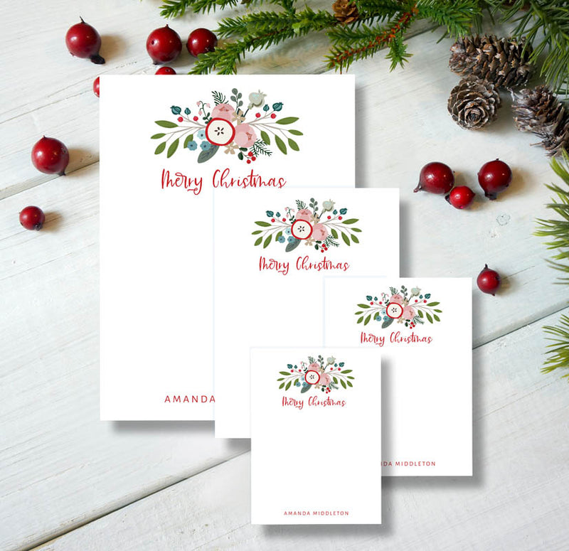 Christmas Bouquet Notepad Set