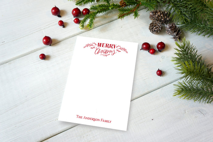 Christmas Leaves Holiday Notepad