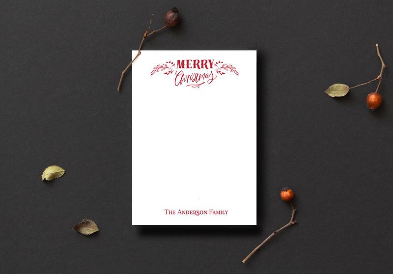 Christmas Leaves Holiday Notepad