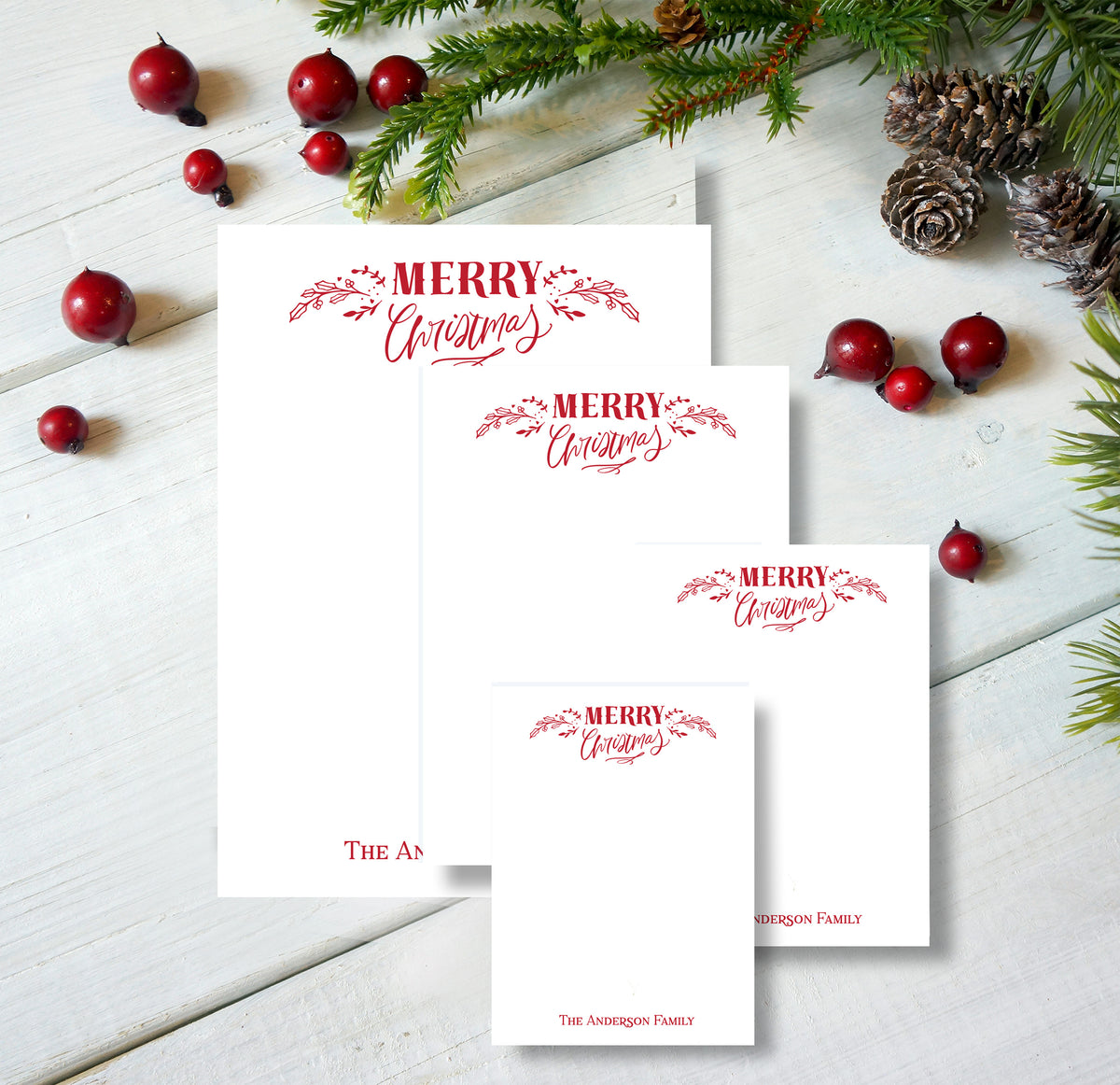 Christmas Leaves Holiday Notepad