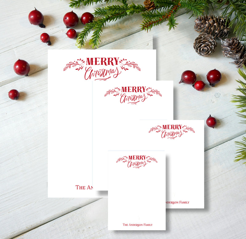 Christmas Leaves Holiday Notepad