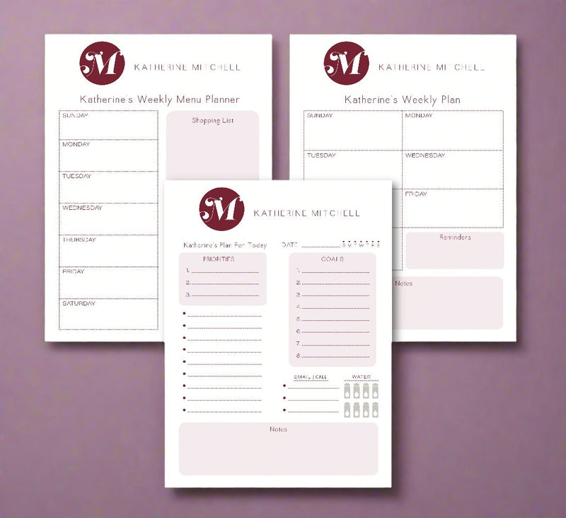 Monogram Letter Planner Note Pad