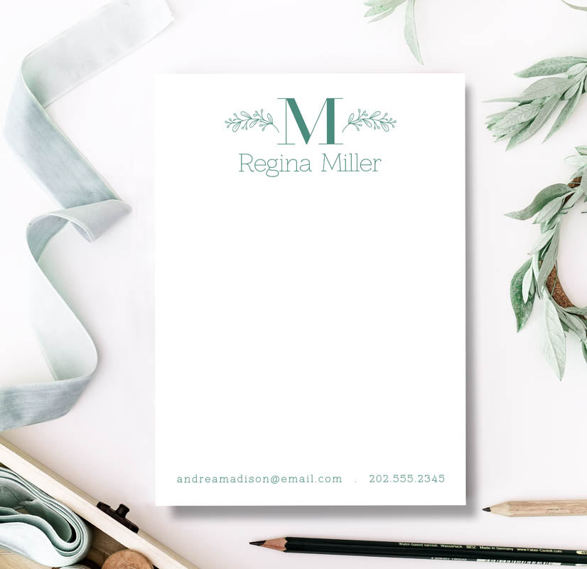 Monogram Leaves Notepad