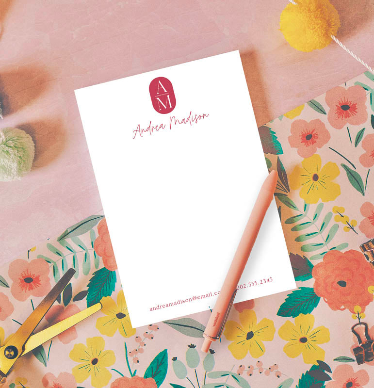 Monogram Script Notepad