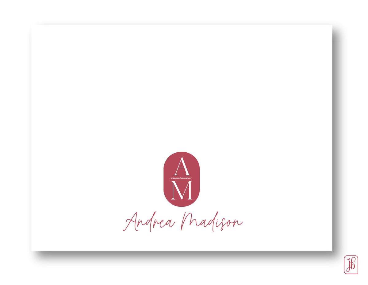 Monogram Script Note Card