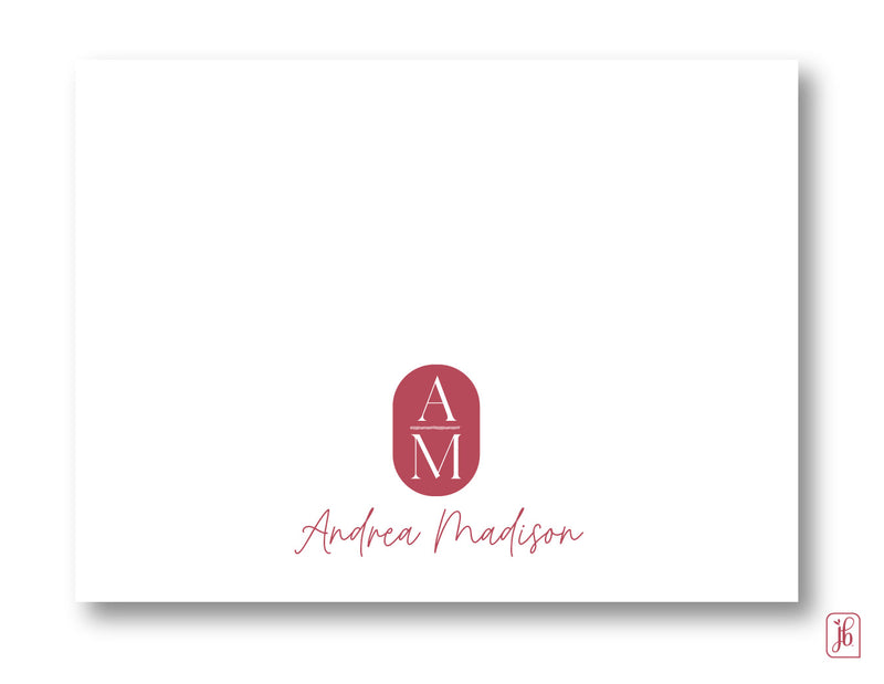 Monogram Script Note Card