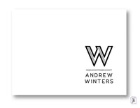 Monogram Outline Note Card