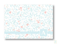 Teal Flowers Note Card