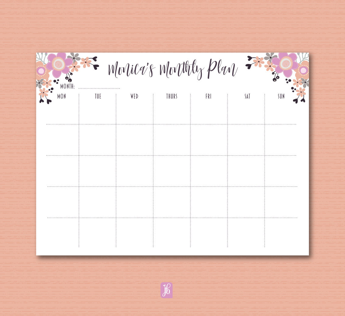 Morning Blooms Monthly Plan