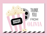 Pink Movie Night Note Card