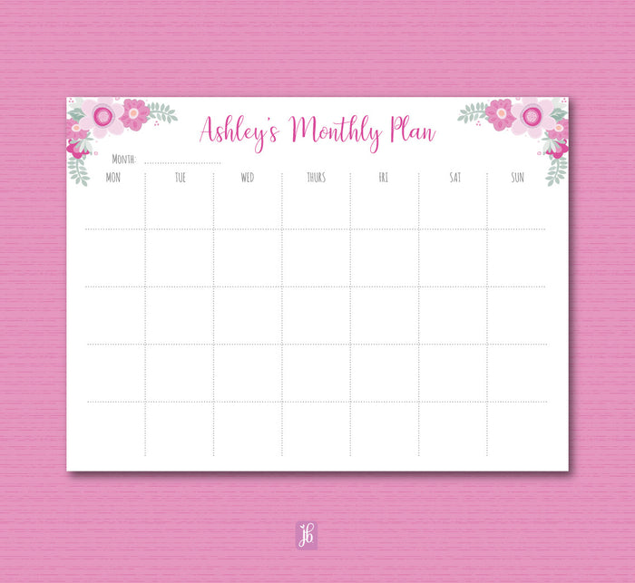 Mulberry Bay Monthly Plan Note Pad