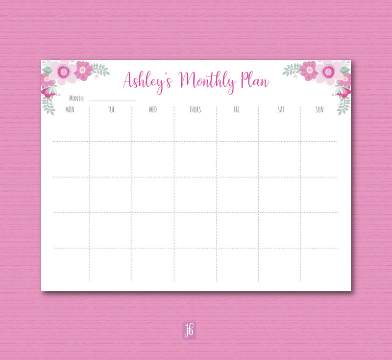 Mulberry Bay Monthly Plan Note Pad