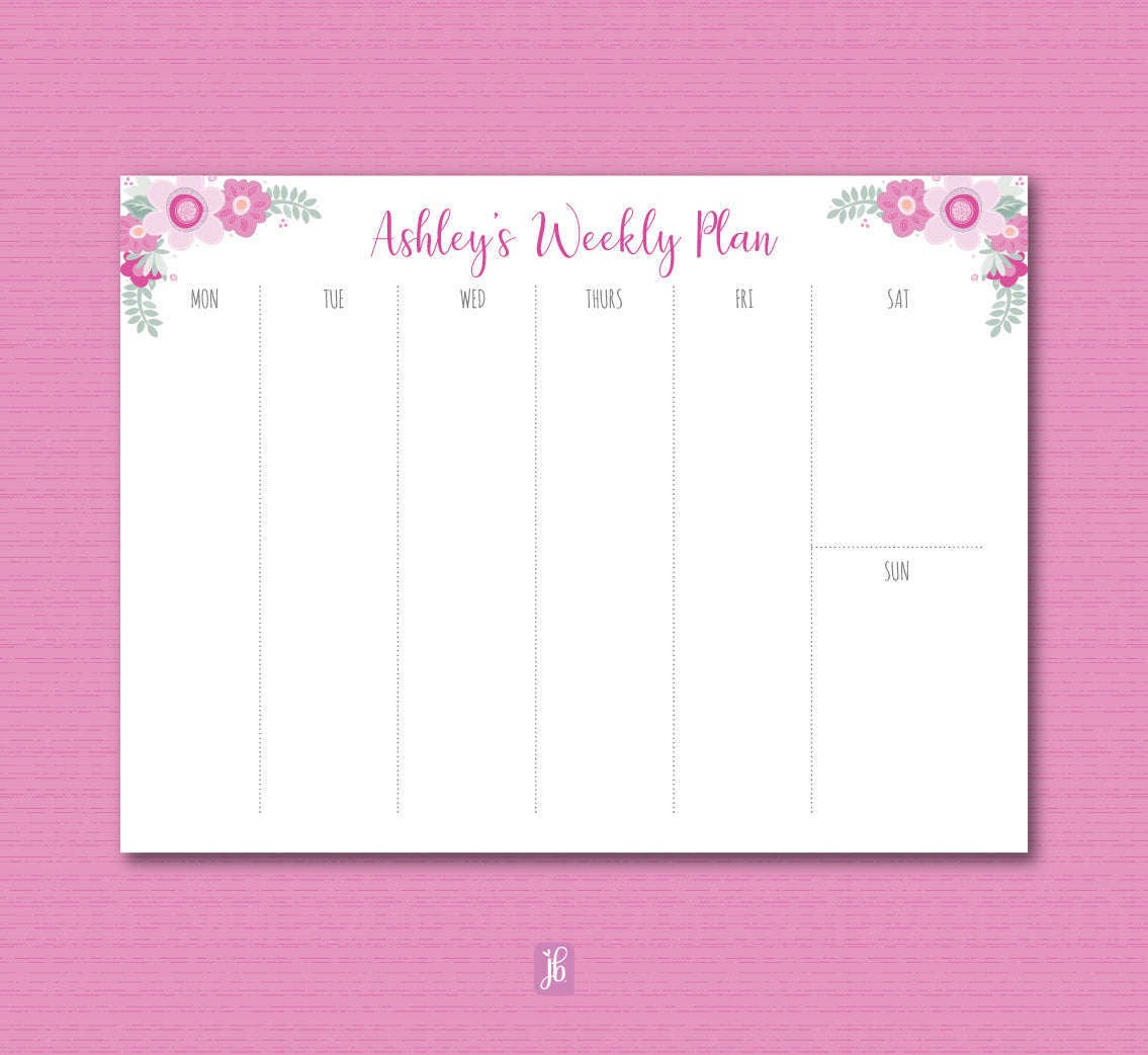 Mulberry Bay Weekly Plan Note Pad