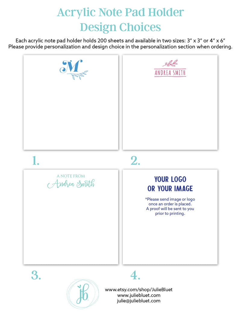 Personalized Acrylic Notepad Holder