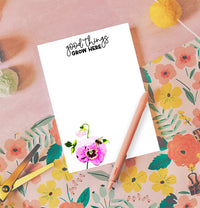 Personalized Pansy Notepad | Custom Floral Gardening Gift