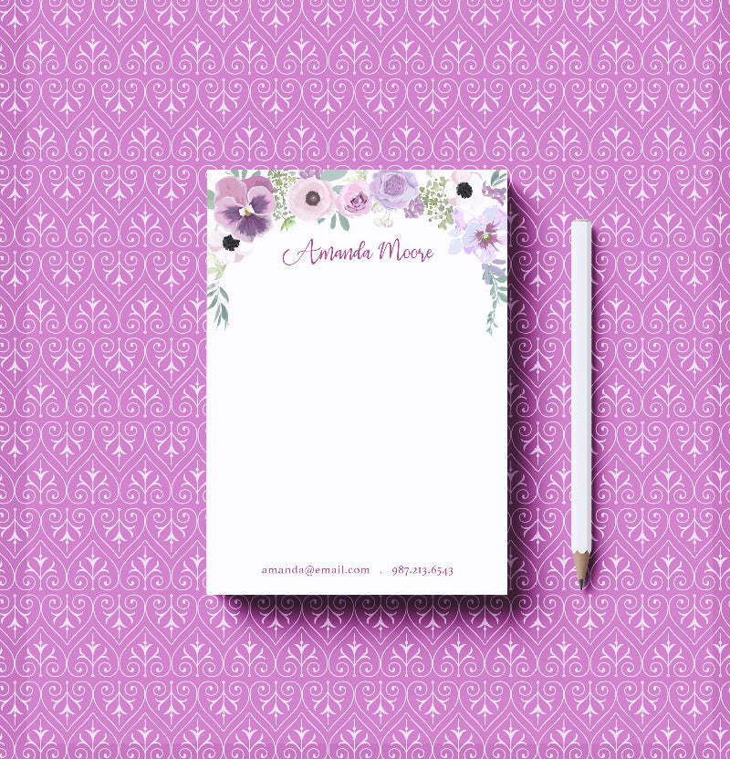 Pansy Garden Notepad Writing Paper