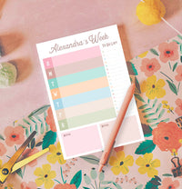 Pastel Weekly To Do List Notepad | Personalized Color-Block Planner