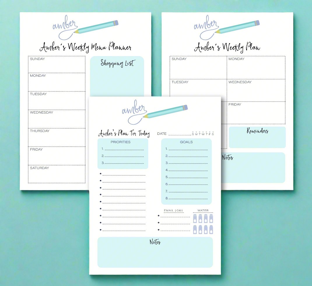 Pencil Name Planner Note Pad
