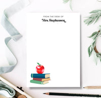 Teacher Books and Apple Note Pad