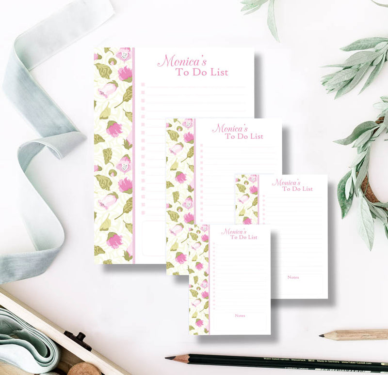 Pink Foxglove Note Pad Set