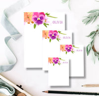 Pink Pansy Note Pad Set