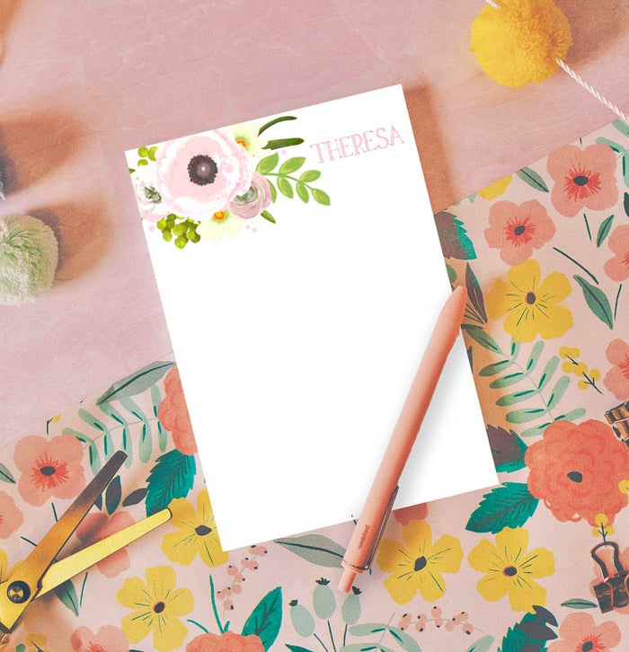 Pink Poppy Bouquet Note Pad