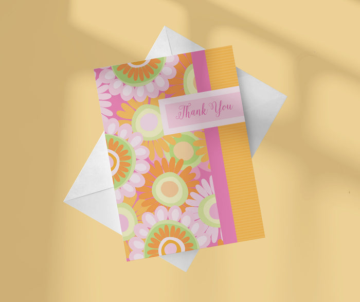 Pink Posies Note Card