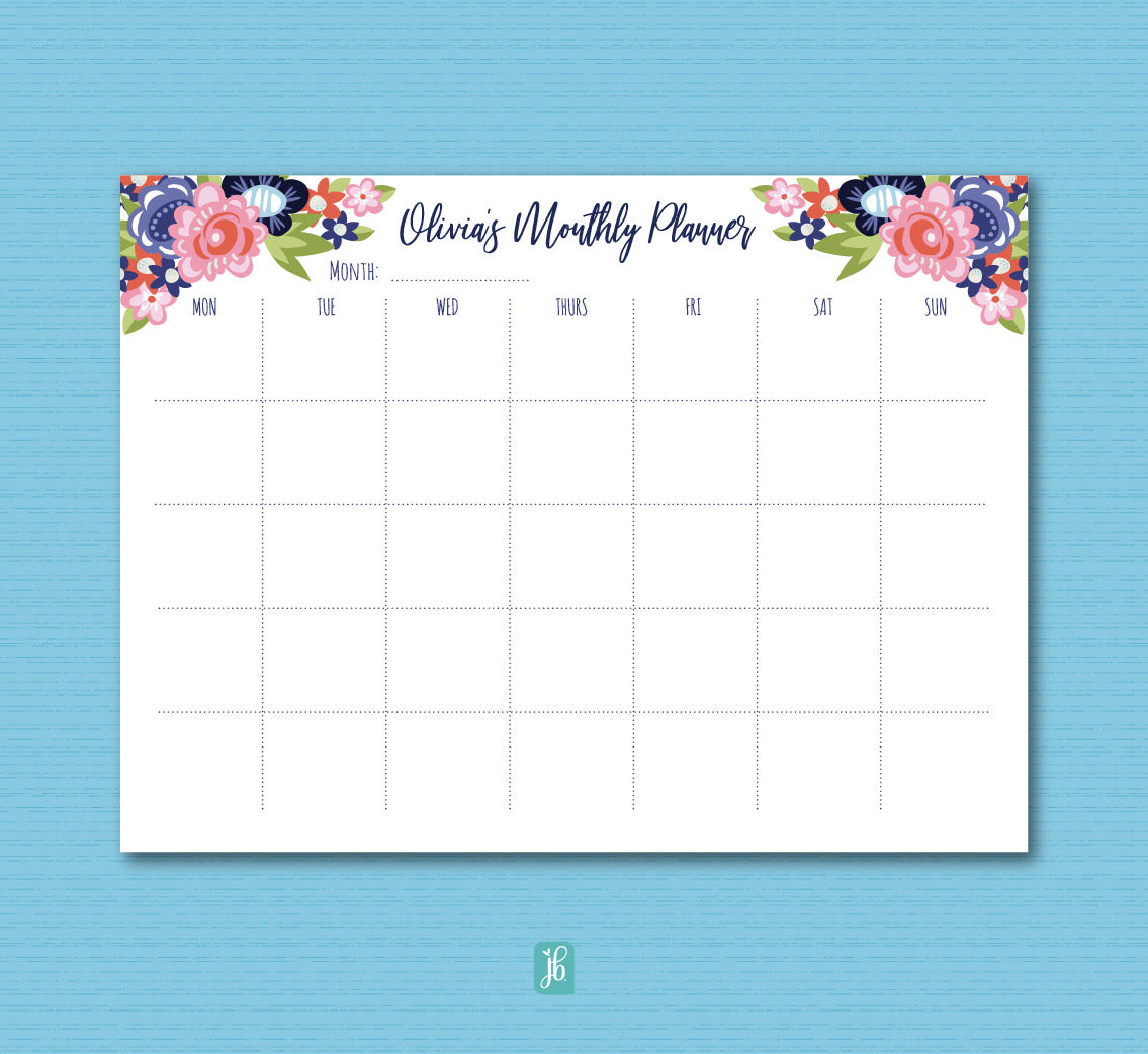 Primrose Lane Monthly Plan Note Pad