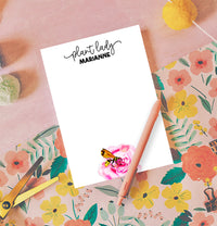 Custom Rose Plant Lady Notepad | Personalized Gardener Gift
