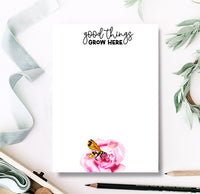 Custom Rose Plant Lady Notepad | Personalized Gardener Gift