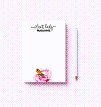 Custom Rose Plant Lady Notepad | Personalized Gardener Gift