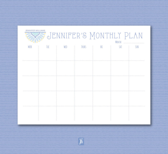 Seaside Bloom Monthly Plan Note Pad