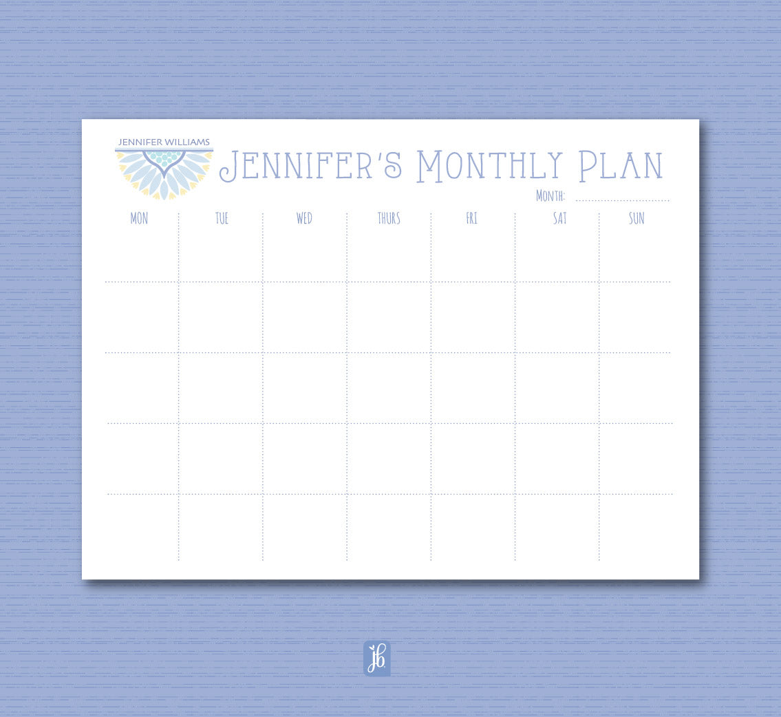 Seaside Bloom Monthly Plan Note Pad